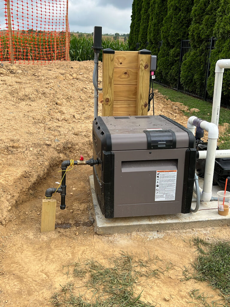 new hayward pool heater installation in easton pa - outdoor plumbing